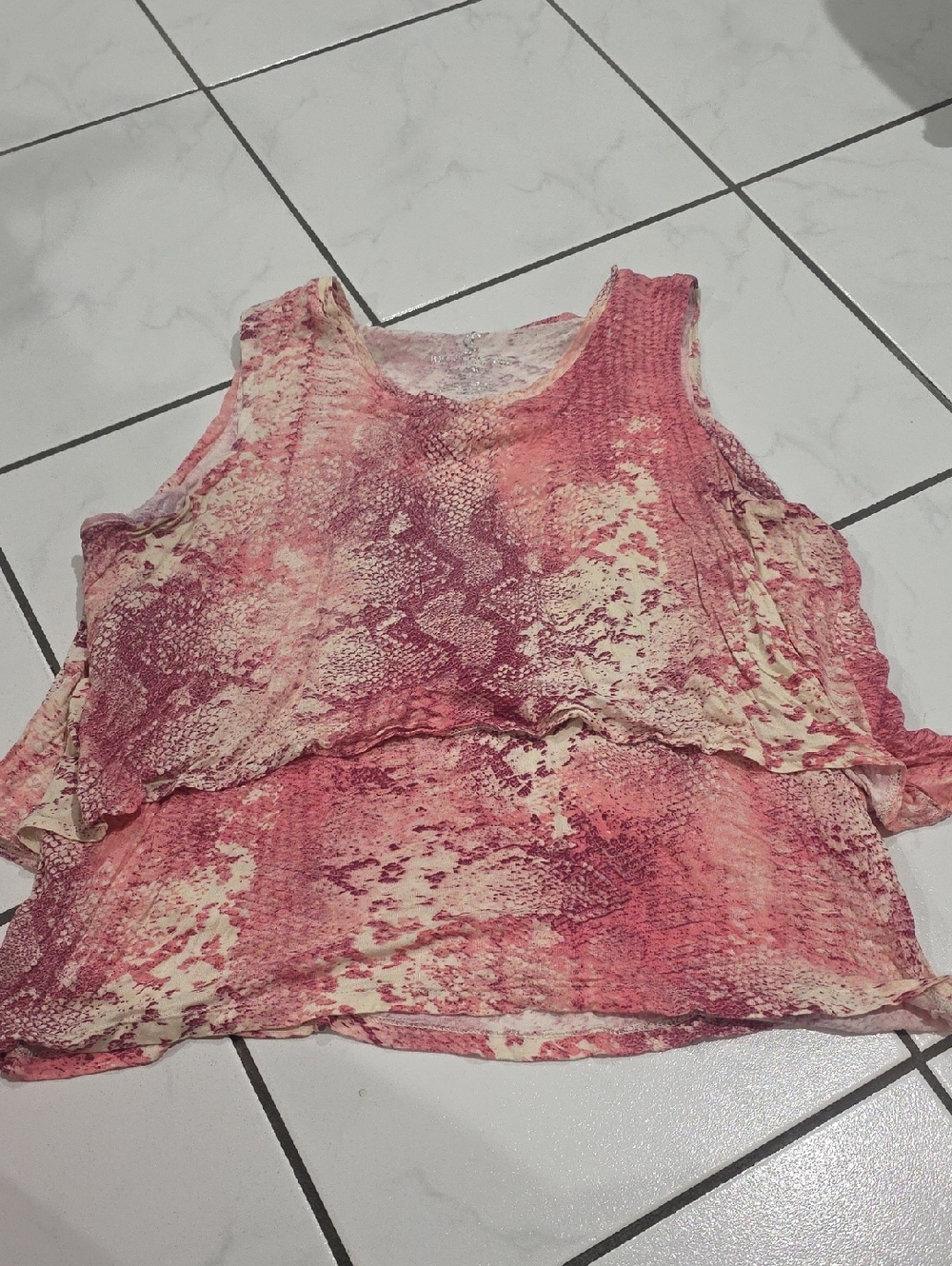 Juicy Couture Pink Snake-Print Layered Tank